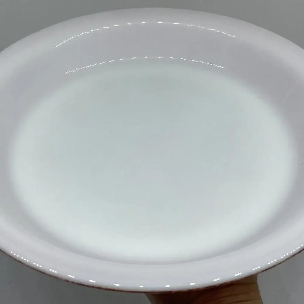 PYREX Milk Glass Casseroles with Lids Red‎ Pink Pie Plate LOT 5 Piece Vintage